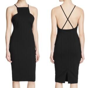 Elliatt Black High Neck Strappy Back Black Dress Womens Size S